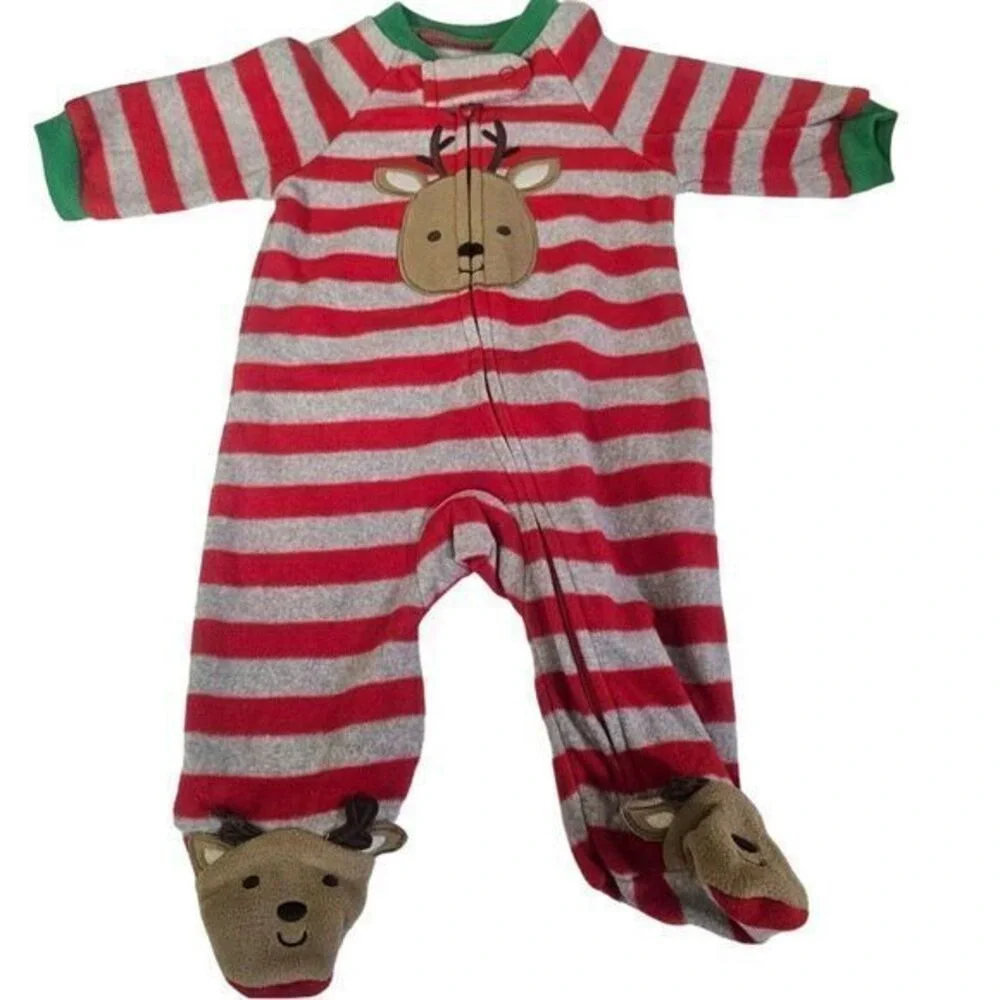 Just One You by Carter's Christmas Baby 3 Sleep‎ & Play Pajamas Travel Pillow NB